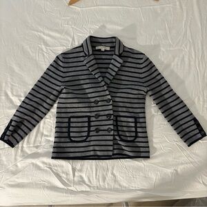 LOFT Black and Grey Striped Mid weight Sweater - size S